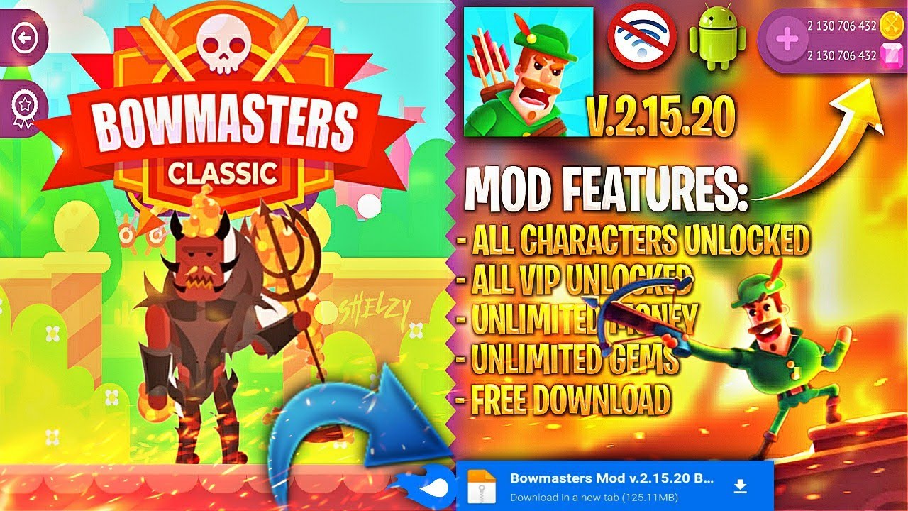 Bowmasters Mod Apk Unlocked All Characters Unlimited Coins
